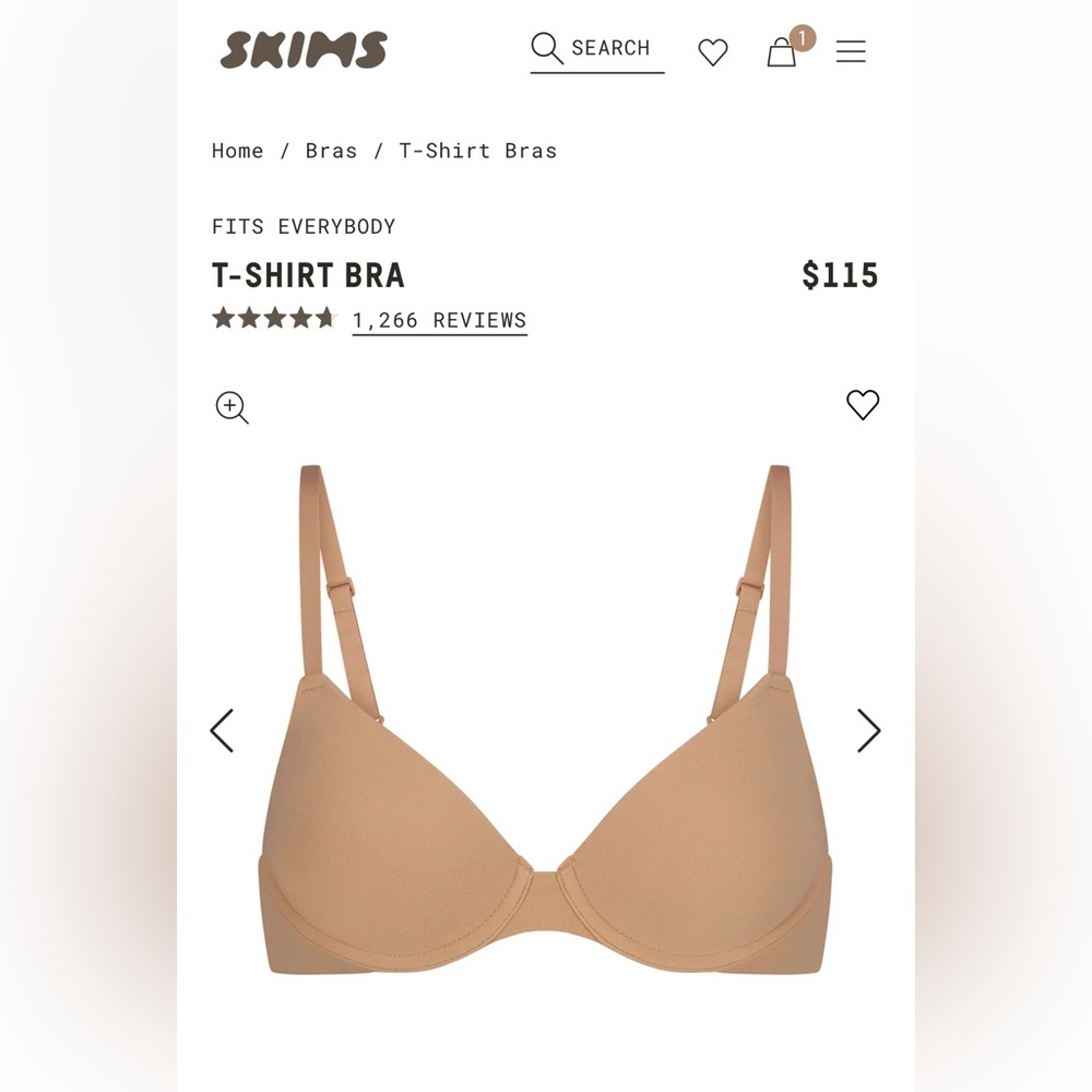 Skims T-shirt bra *Ochre